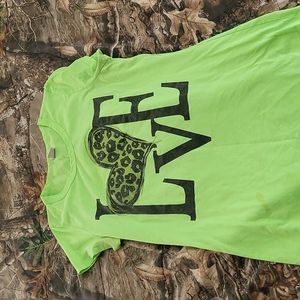 T-shirt from L.A tees color is a bright green and the size is medium